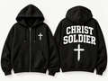 Christ Soldier Zip Hoodie – Black & Pink