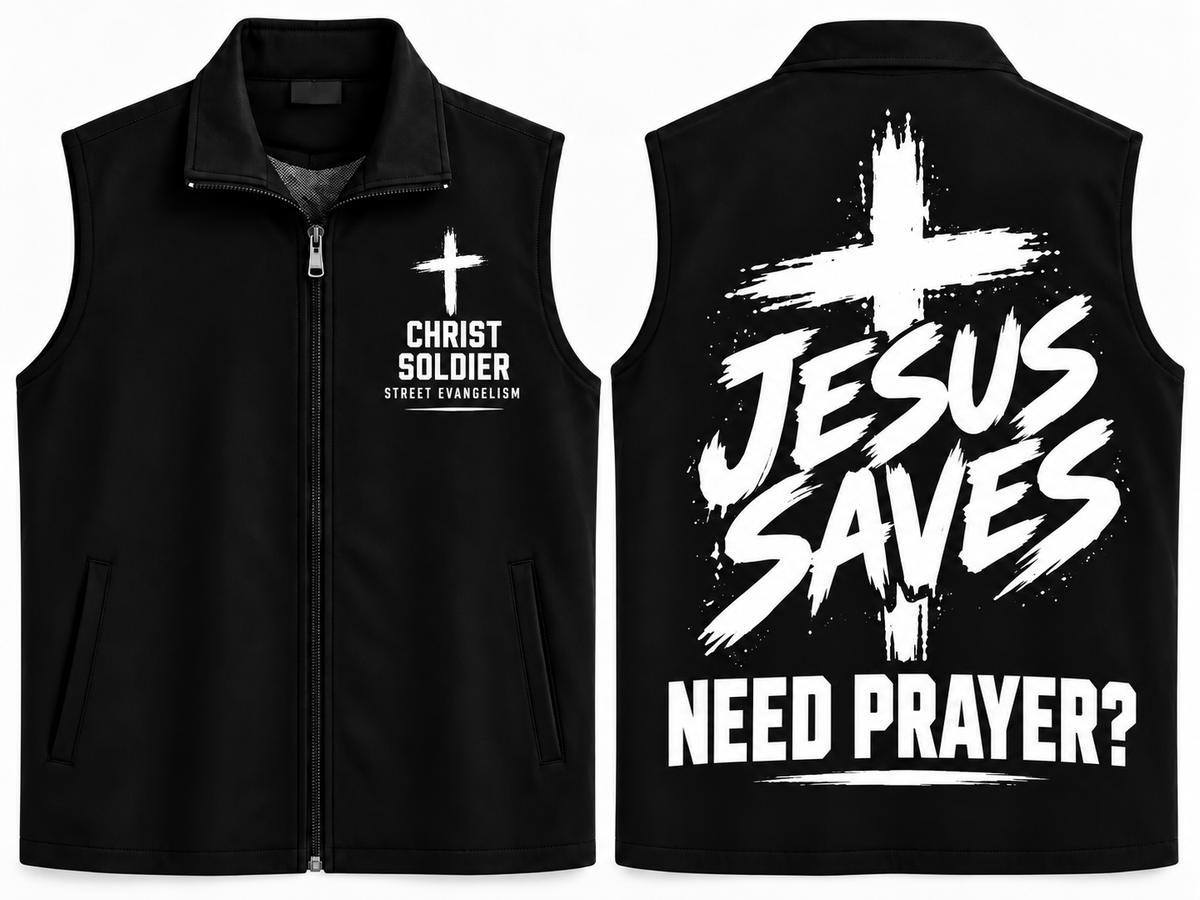 Christ Soldier Street Evangelism Vest – Jesus Saves